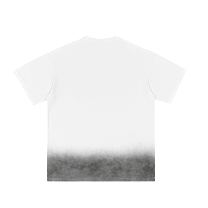 Grey Gradient on White Vintage Washed T-Shirt